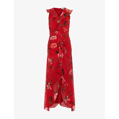 Phase Eight Womens Red Mae Floral-print Woven Maxi Dress