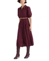 Phase Eight Yasmine Textured Midi Dress In Burgundy