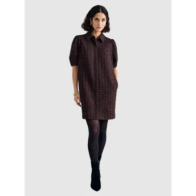 Phase Eight Yasmine Textured Mini Shirt Dress In Brown