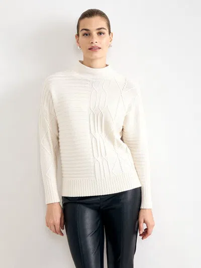 Phase Eight Zinnia Mock Neck Cable Knit Jumper In White