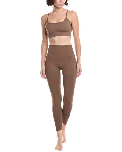 Phat Buddha 2pc Bra & Legging Set In Brown