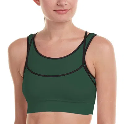 Phat Buddha Women Layered Sports Bra In Green