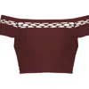 PHAT BUDDHA THE EL BURGUNDY CROP TOP XS/S