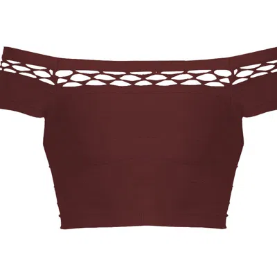 Phat Buddha The El Burgundy Crop Top Xs/s In Red