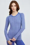 Phat Buddha Women Yonkers Long Sleeve Crew Neck Tee In Blue In Blue
