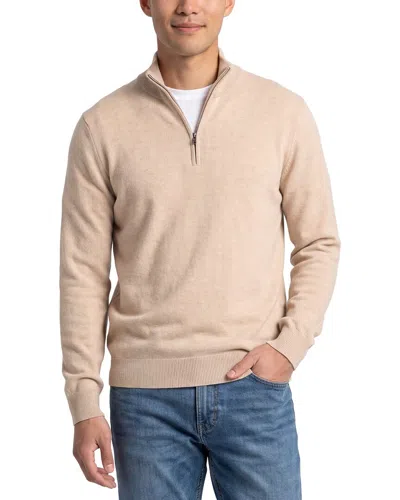 Phenix 100% Cashmere 1/4-zip Sweater In Brown