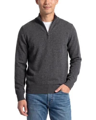 Phenix 100% Cashmere 1/4-zip Sweater In Grey