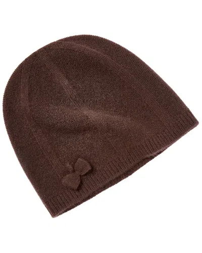 Phenix Bow Cashmere Beanie In Brown