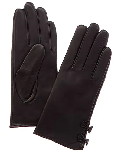 PHENIX PHENIX BOW CASHMERE-LINED LEATHER GLOVES