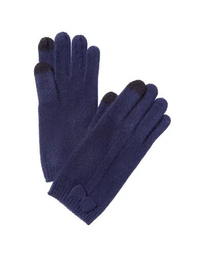 Phenix Placed Cable Touch Tech Cashmere Gloves In Blue