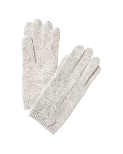 Phenix Bow Touch Tech Cashmere Gloves In White
