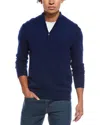 Phenix Cashmere 1/4-zip Mock Sweater In Blue