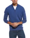 Phenix Cashmere 1/4-zip Mock Sweater In Blue