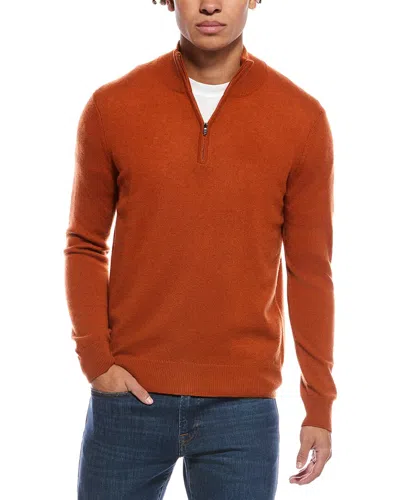 Phenix Cashmere 1/4-zip Mock Sweater In Brown
