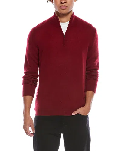 Phenix Cashmere 1/4-zip Mock Sweater In Burgundy