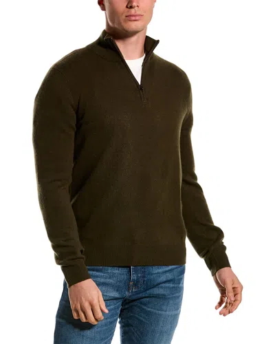 Phenix Cashmere 1/4-zip Mock Sweater In Green