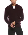 Phenix Cashmere 1/4-zip Mock Sweater In Purple