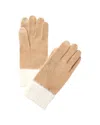 Phenix Colorblock Touch Tech Cashmere Gloves In Brown