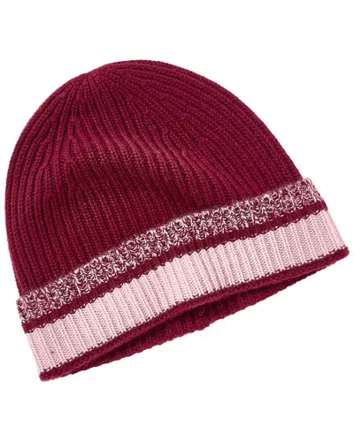 Phenix Cuffed Rib Knit Cashmere Hat In Red