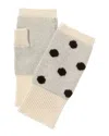 Phenix Dot Jacquard Cashmere Handwarmers In White