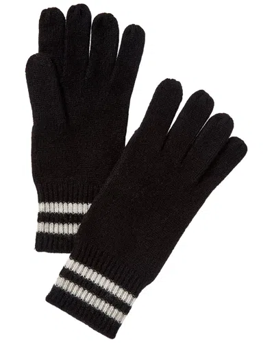 Phenix Double Stripe Cuff Cashmere Touch Tech Gloves In Black