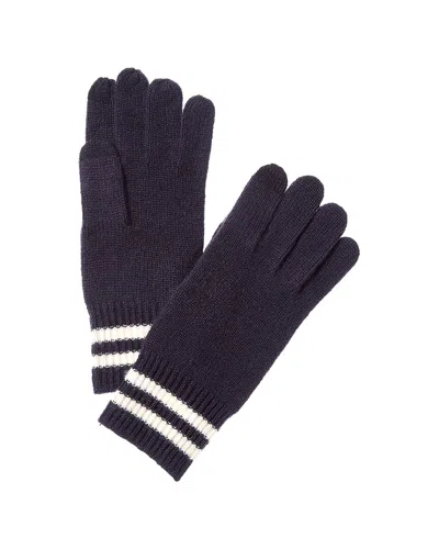 Phenix Double Stripe Cuff Touch Tech Cashmere Gloves In Black
