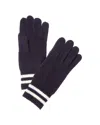 Phenix Double Stripe Cuff Touch Tech Cashmere Gloves In Blue