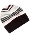 Phenix Fuzzy Stripe Cashmere Beanie In Black