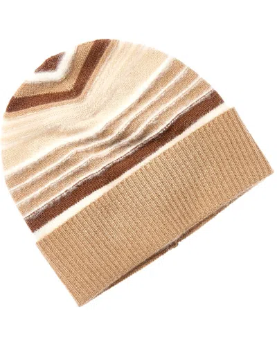 PHENIX FUZZY STRIPE CASHMERE BEANIE