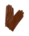 Phenix Horsebit Cashmere-lined Leather Gloves In Brown