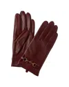 Phenix Horsebit Cashmere-lined Leather Gloves In Red
