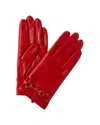Phenix Horsebit Cashmere-lined Leather Gloves In Red