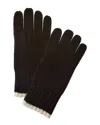 Phenix Jersey Tipped Cashmere Tech Gloves, Black In Black