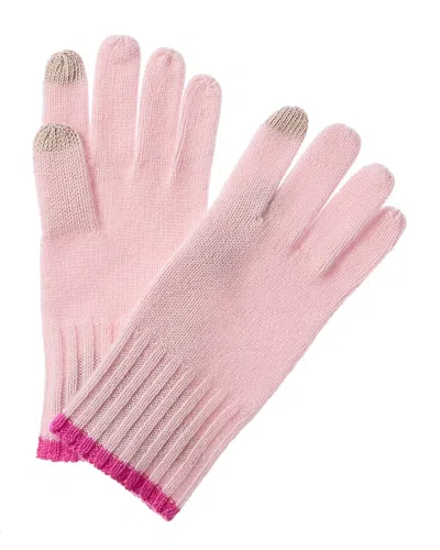 Phenix Jersey Tipped Cashmere Tech Gloves In Pink