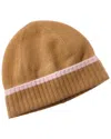 Phenix Jersey Tipped Cuffed Cashmere Hat In Beige