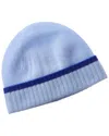 Phenix Jersey Tipped Cuffed Cashmere Hat In Blue