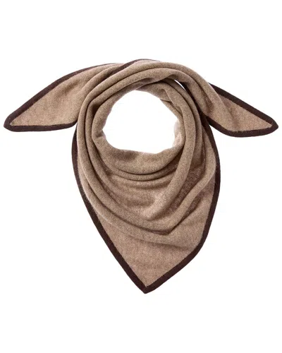 Phenix Knit Triangle Cashmere Scarf In Brown