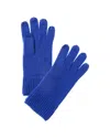 Phenix Knit Waffle Cuff Cashmere Gloves In Blue