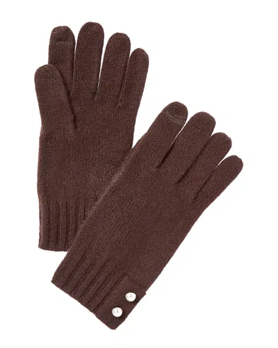 Phenix Pearl Button Cuff Cashmere Gloves In Brown
