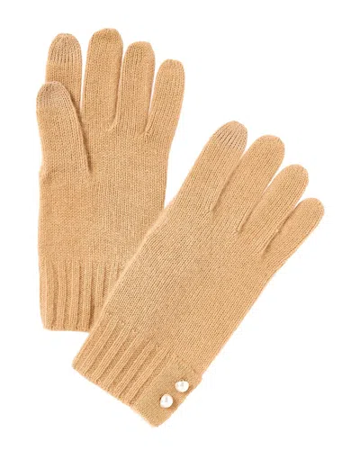 Phenix Pearl Button Cuff Cashmere Gloves In Brown