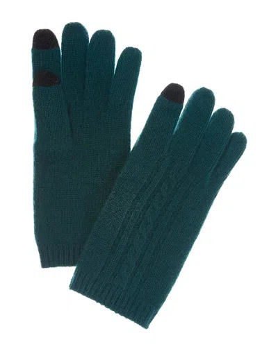 Phenix Placed Cable Cashmere Touch Tech Gloves In Green
