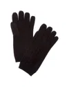 Phenix Placed Cable Touch Tech Cashmere Gloves In Black