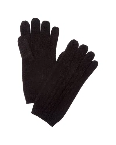 Phenix Placed Cable Touch Tech Cashmere Gloves In Black