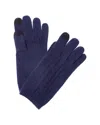 Phenix Placed Cable Touch Tech Cashmere Gloves In Blue