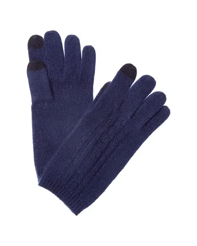 Phenix Placed Cable Touch Tech Cashmere Gloves In Blue