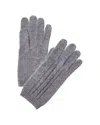Phenix Placed Cable Touch Tech Cashmere Gloves In Gray