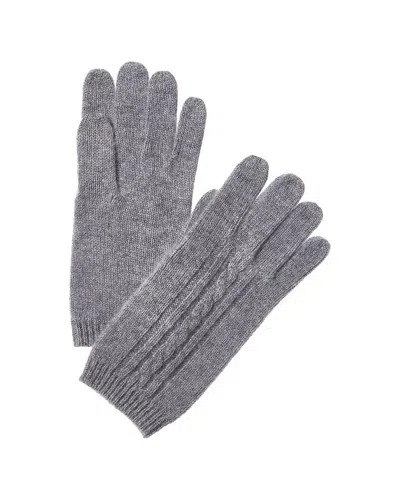 Phenix Placed Cable Touch Tech Cashmere Gloves In Gray