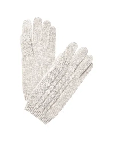 Phenix Placed Cable Touch Tech Cashmere Gloves In Gray