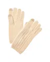 Phenix Placed Cable Touch Tech Cashmere Gloves In Neutral