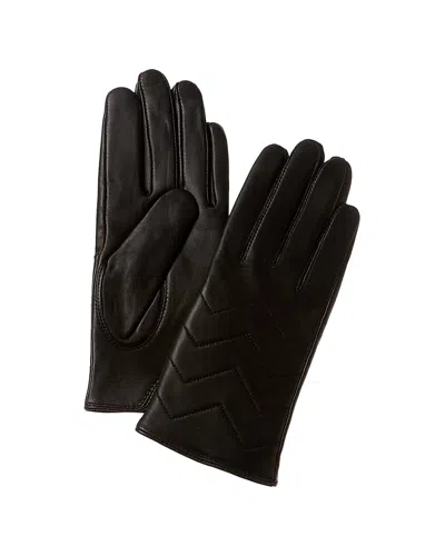 Phenix Quilted V Cashmere-lined Leather Gloves In Black